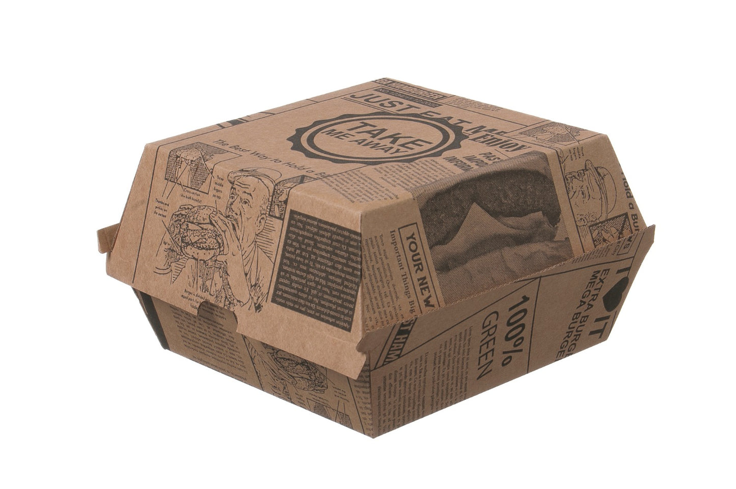 HAMBURGER BOX WELLPAP. TAKE ME 11.5x11.5x9CM