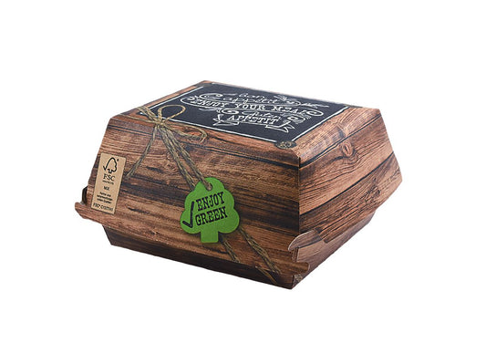 HAMBURGER BOX ENJOY GREEN 145x145x76MM XL
